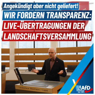 Wir fordern Live-Übertragungen der Landschaftsversammlung
